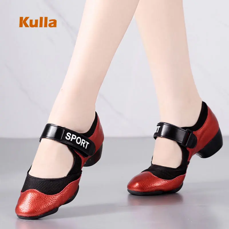 Women Jazz Shoes Latin Dancing Shoes Ballroom Spring Autumn Woman's Modern Square Shoes For Ladies Female Salsa Tango Dance Shoe