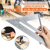 7inch measurement tool square ruler aluminum alloy speed protractor miter for carpenter tri square line scriber saw guide