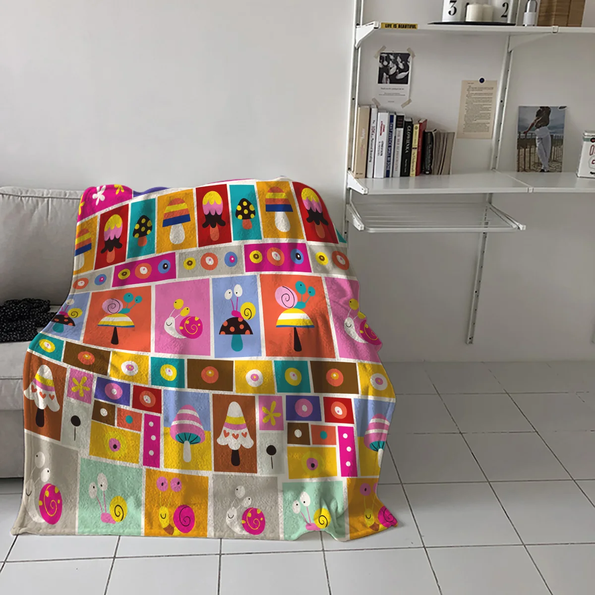 Улитка гриб растение красный цветок пледы одеяло диван кровать ребенок взрослый