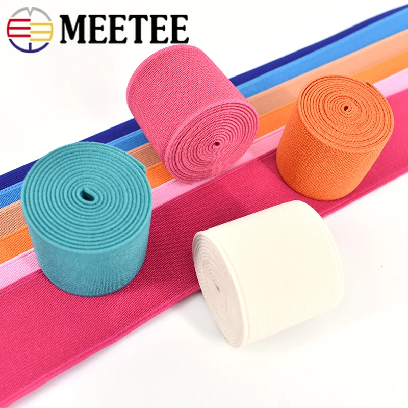 

Meetee 3M 40mm/50mm Elastic Bands Rubber Belt Thicken for Pants Waist Shoes Dress Clothing Decoration Sewing Crafts Accessory