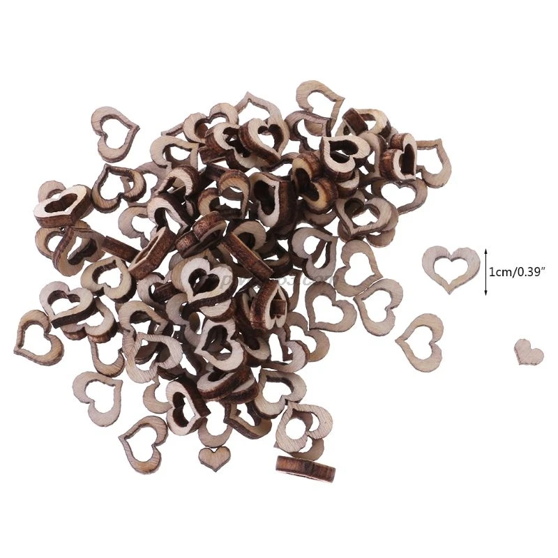 100 шт. деревянные украшения в форме сердца | Дом и сад