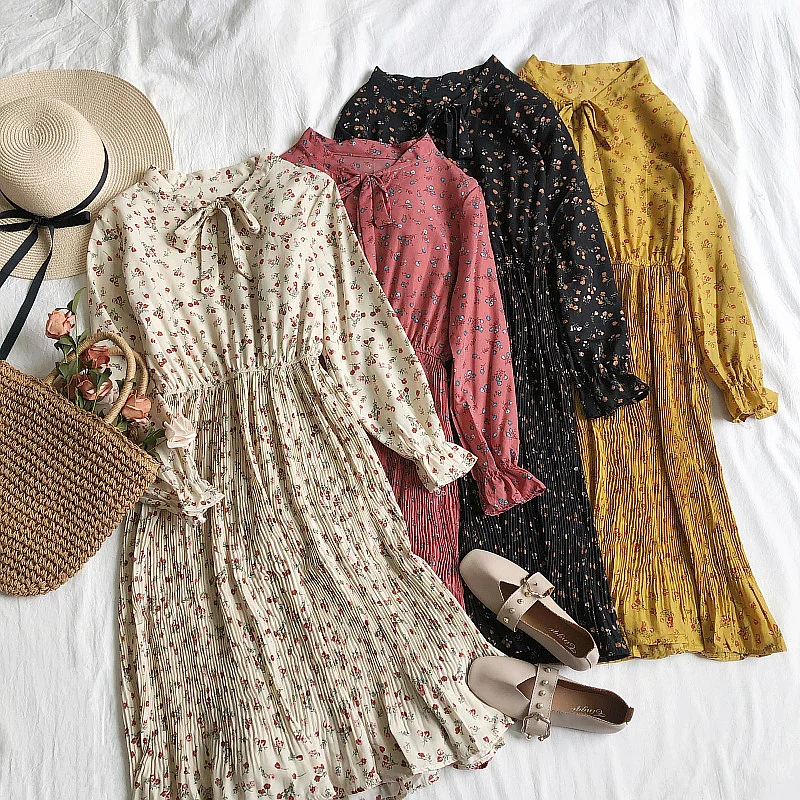 Женское винтажное плиссированное платье с бантом элегантное праздничное