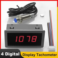 motor speed controller rpm speed meter 4 digital led display tachometer for motor tachometer with hall proximity switch sensor