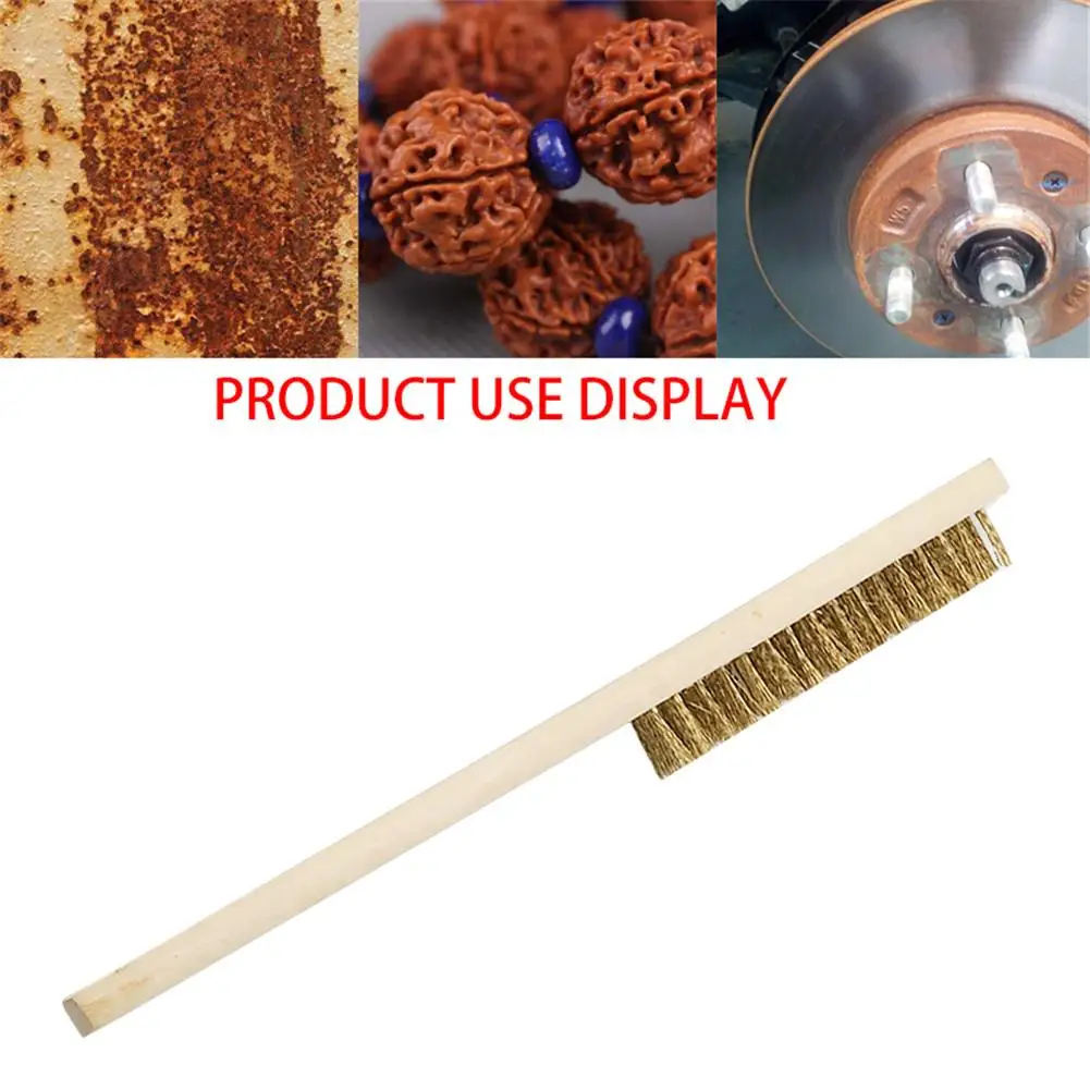 Щетка с деревянной ручкой и медным покрытием для промышленных устройств 1 шт. 6x16