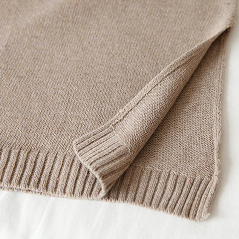 Женское трикотажное платье свитер с V образным вырезом и длинным рукавом|Женские