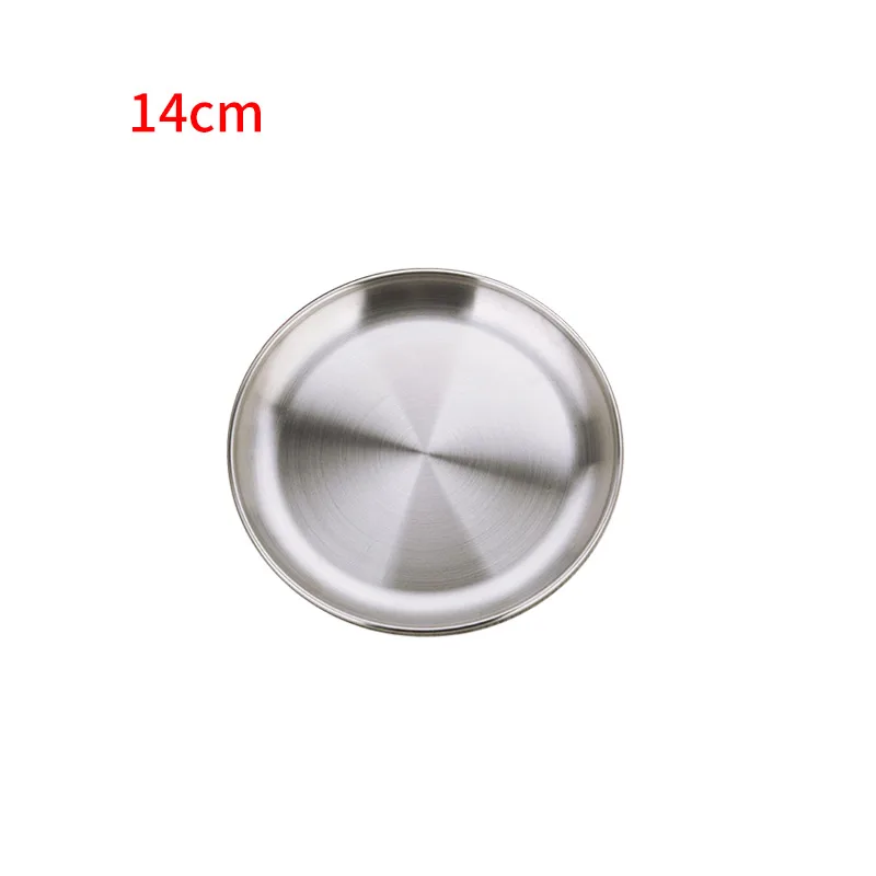 

Camping Stainless Steel Dinner Plate Durable Outdoor Picnic Tableware Dinner Plate Food Container Salad Plate Food Container