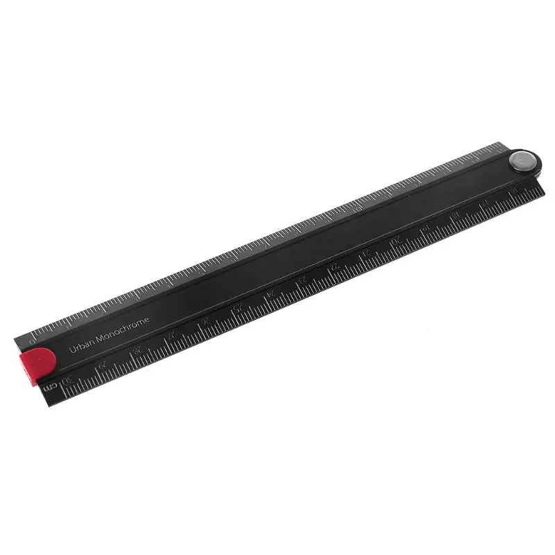 

Aluminum Alloy Foldable 15cm-30cm Ruler Simple 90° Folding Metal Stationery Rule D7WA