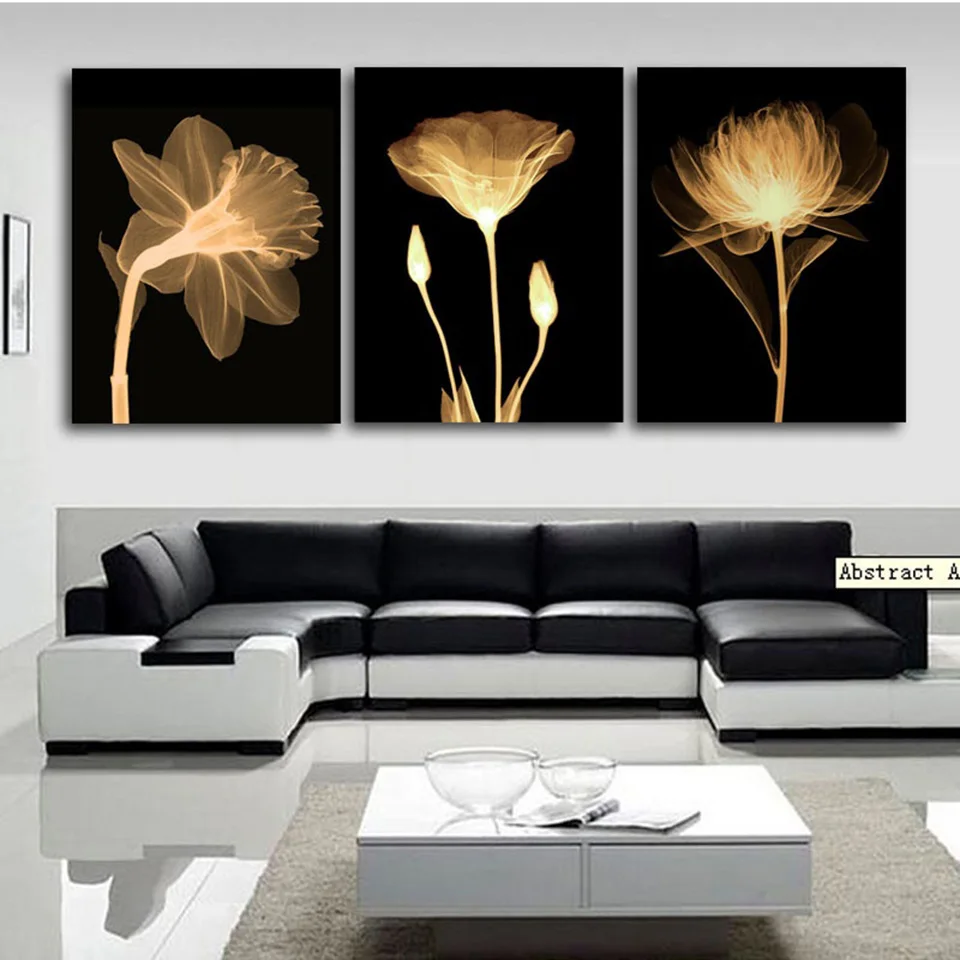 HD Холст Искусство Цветок картина для магазина гостиницы настенное украшение 3 шт.