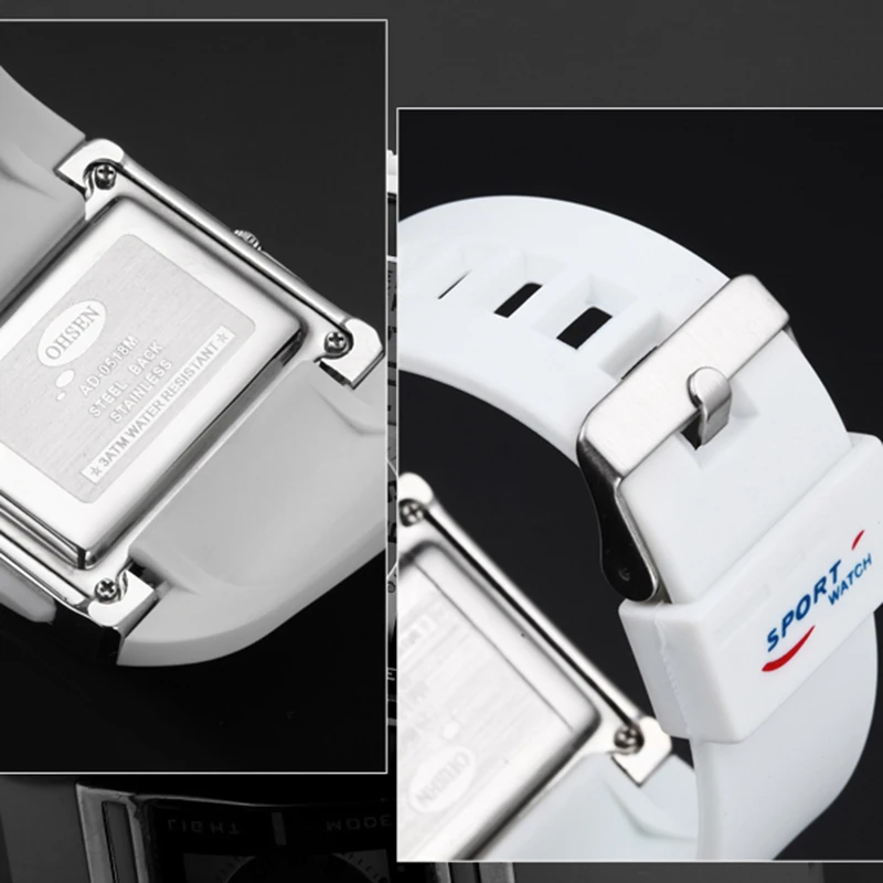 Мужские наручные часы с двойным дисплеем спортивные кварцевые хронографом и