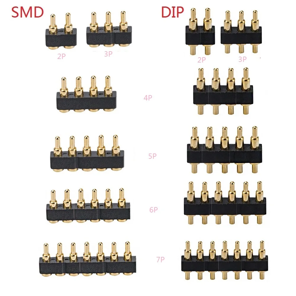 5 шт. SMD DIP Pogo pin коннектор Pogopin с пружинным аккумулятором контактный тестовый зонд