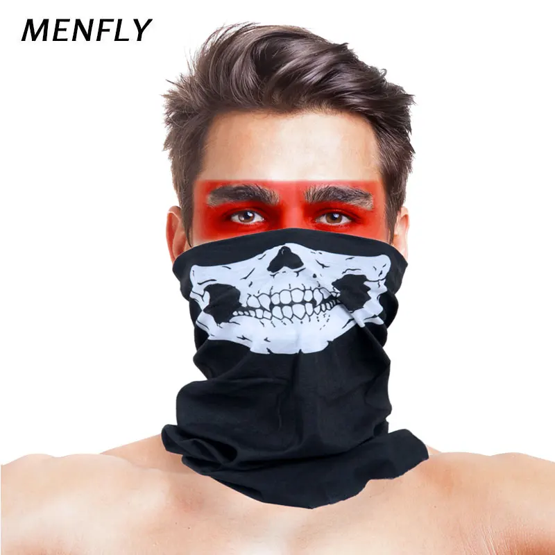 Слюнявчик тюрбан MENFLY с рисунком черепа головной убор уличный квадратный шарф для
