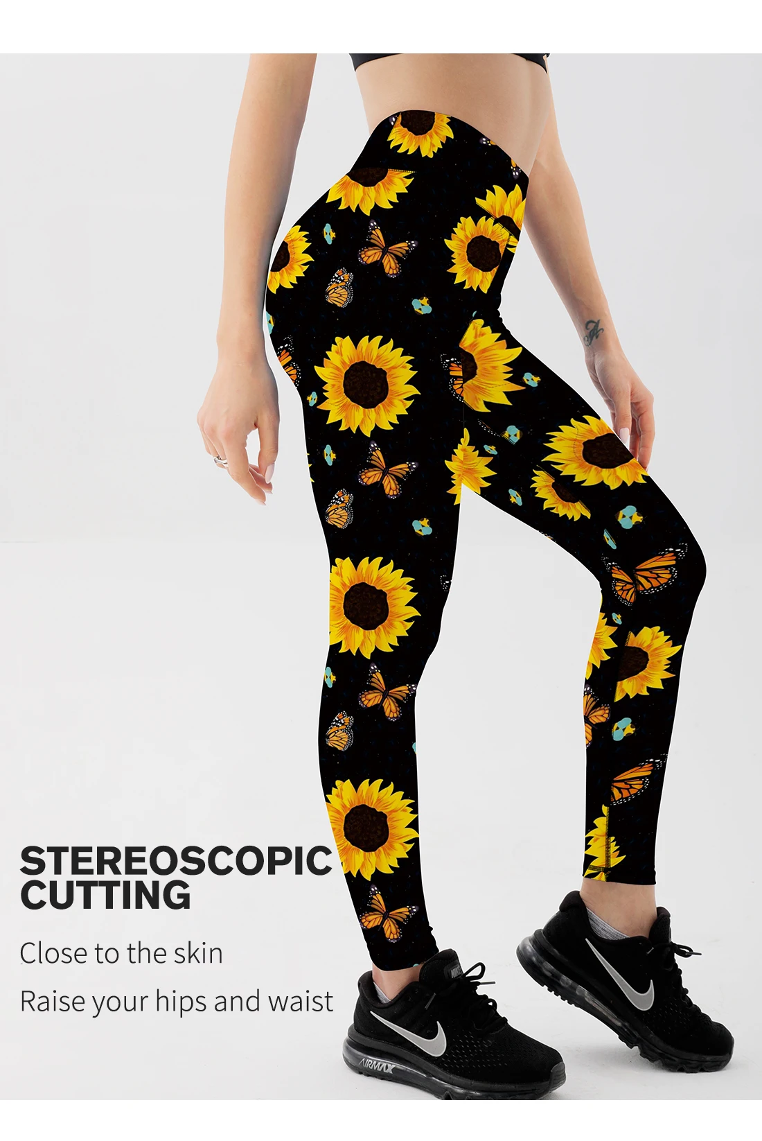 peach lift leggings Sunflower Butter Print High Waist Sports Leggings Push Up Sport Women Fitness Gym Clothing High Elastic Breathable Push Up Pants lularoe leggings