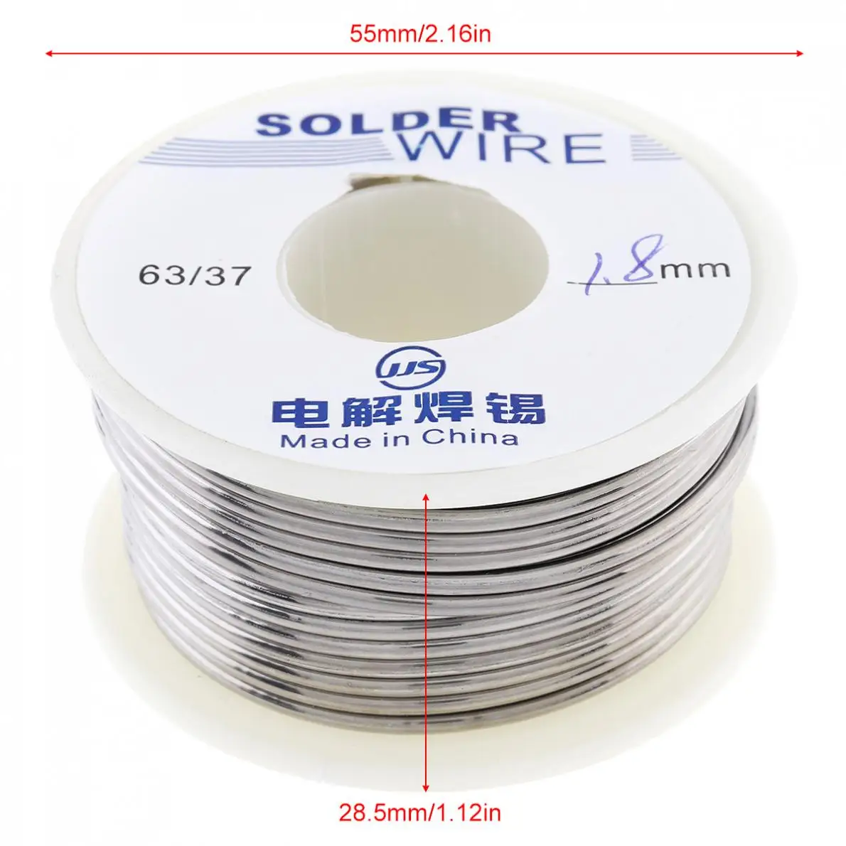 Оловянная проволочная катушка с неочищенным канифольным ядром 63/37 100 г 1 8 мм