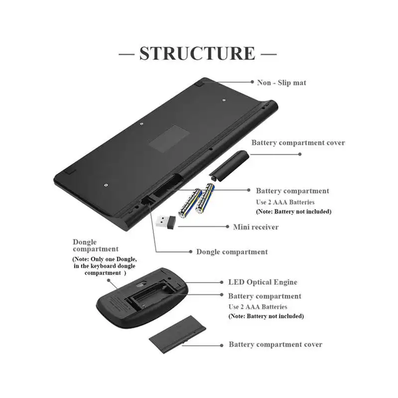 Мини Беспроводная мышь Клавиатура для ноутбука Настольный компьютер Mac домашний