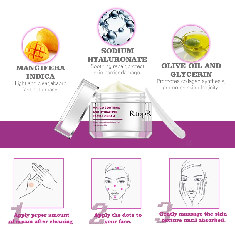 

Moisturizing firming and nourishing RtopR cream anti-wrinkle anti-aging whitening mango brightening shrinking pores high quality