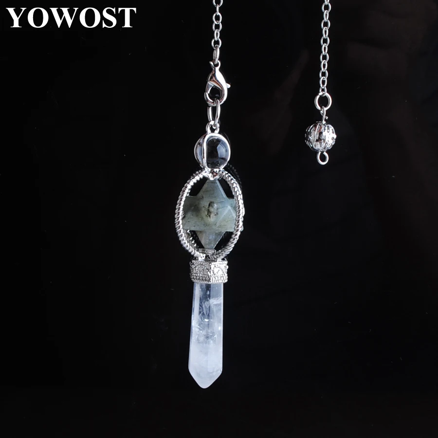 Кулон из натурального камня лабрадорит Меркаба кулонный маятник кристалл кварца