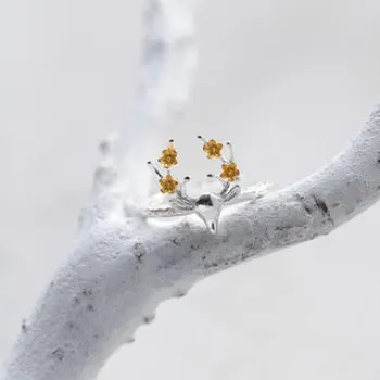 

(New Antlers Ring Open Ring Jewelry Christmas Antlers Gift Women's Jewelry R75.01.) Engagement Ring Jewelry Wedding