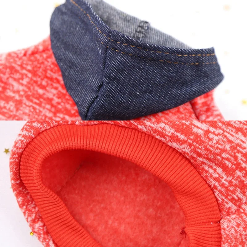 Одежда для маленьких собак зимнее теплое пальто свитер работы с нашивками