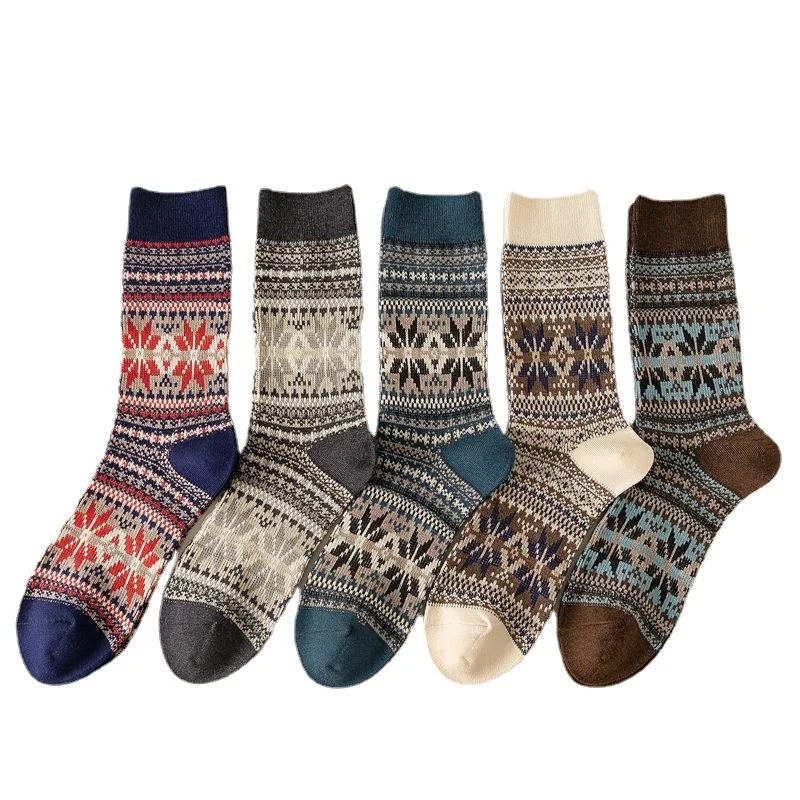 Зимние теплые мужские утепленные теплые шерстяные кашемировые носки для снежной погоды модные повседневные европейские женские шерстяные...