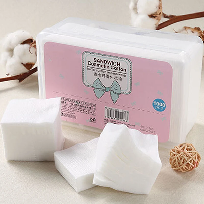 1000Pcs/Set Disposable Makeup Cotton Wipes Soft Makeup Remover Pads Ultrathin Facial Cleansing Paper Wipe Make Up Tool