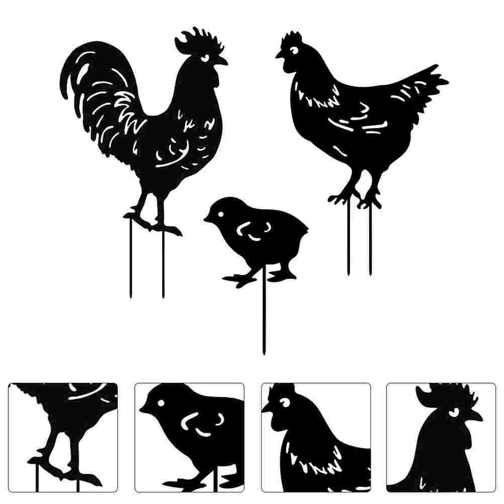 

3 шт. креативный декоративный садовый колышек для курицы, декоративный садовый колышек, уличный декоративный колышек