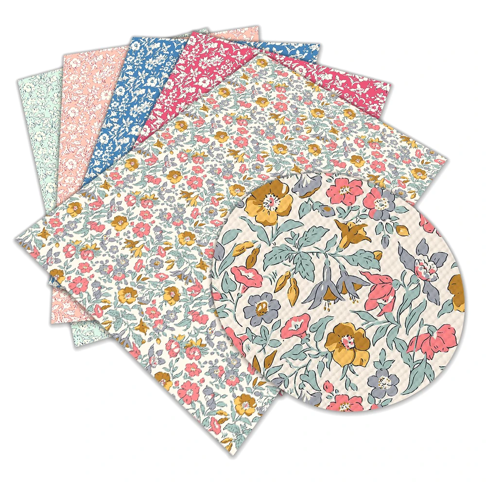 Новая красивая искусственная кожа с цветочным рисунком, 30 см x 136 см