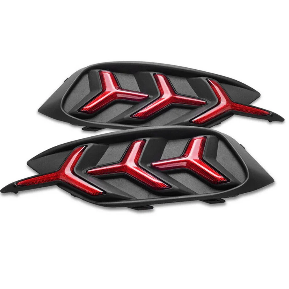 

2pcs Car Rear Bumper Tail Light Fishbone Brake Lamps LED Reflector Light For Honda Civic 2016-2017 Car Accessories