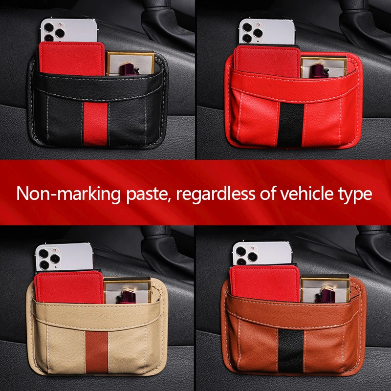 

Auto Storage Bag PU Leather Internal 3D Hanging Pocket Stowing Truck Center Seat Back Holder Air Outlet Car Interior Accessories