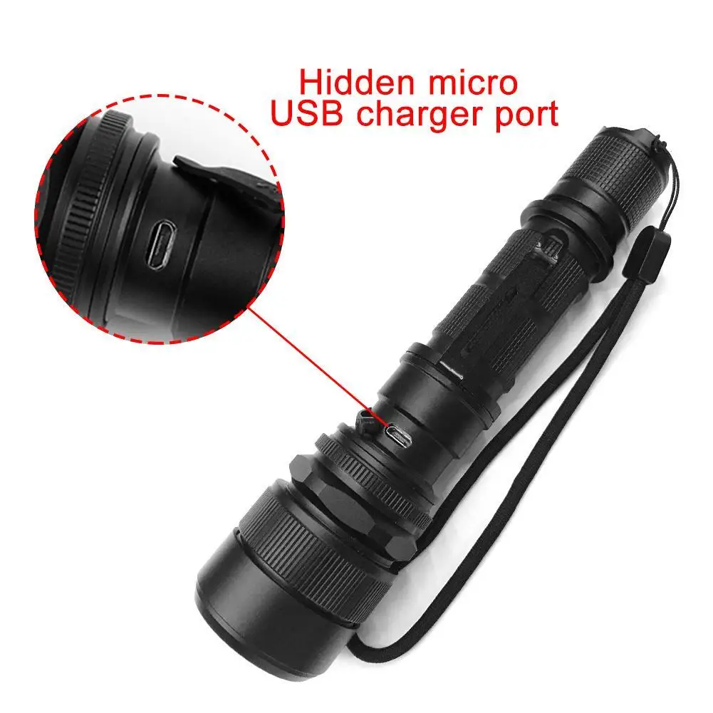 Светодиодный фонарик с фокусировкой 5 режимов 18650 перезаряжаемый