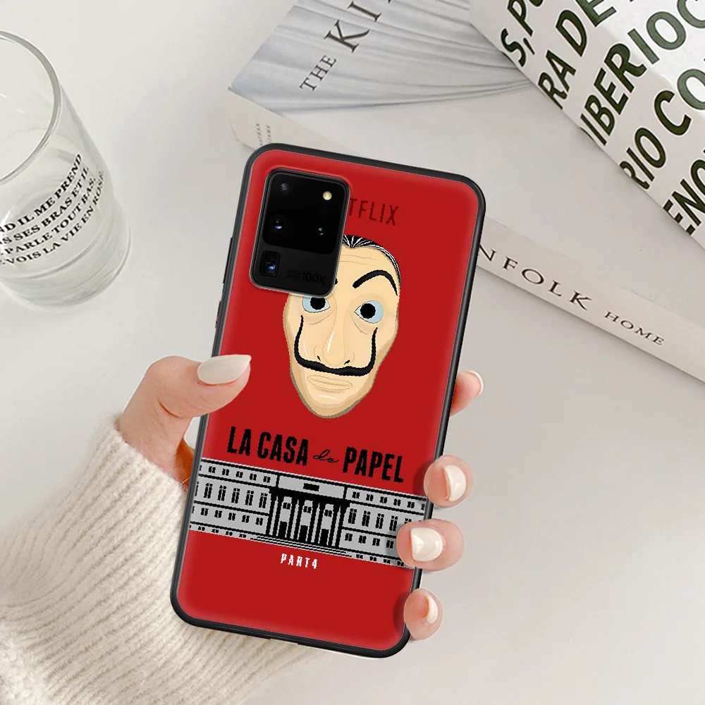 

TV Series Money Heist House of Paper Phone Case For Samsung Galaxy Note S 8 9 10 20 Plus E Lite Uitra black Back Trend Cell