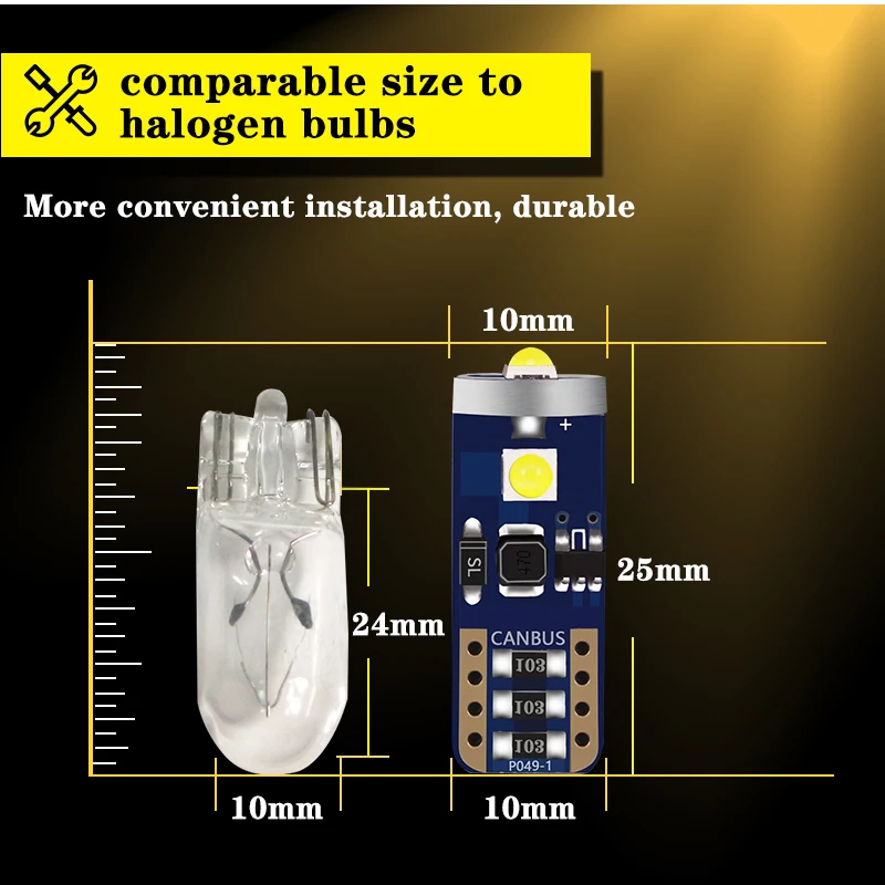 IJDM 10x T10 W5W светодиодный WY5W 2825 168 высокое качество супер яркий купольный светильник