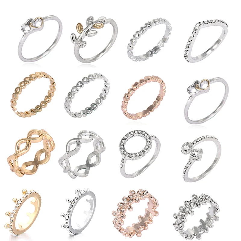 Женское кольцо с бантом TOGORY серебряное на палец блестящим цирконием Прямая