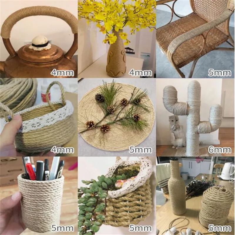 Sisal Cat Scratching Rope DIY 20M Home Decoration HempTwisted Cord String Desk Legs Binding | Обустройство дома
