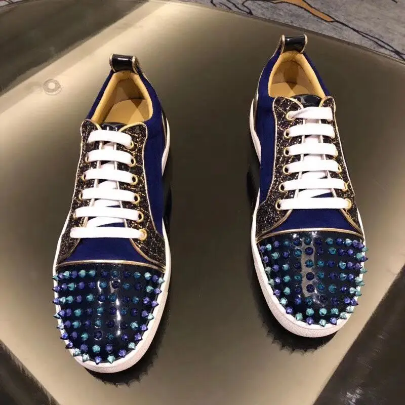 Размера плюс человек с заклепками в стиле панк Модные женские туфли-лодочки без