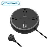 ntonpower power strip with usb us 3 widely spaced outlets flat plug 2 usb ports wall mountable for home dorm room essentials