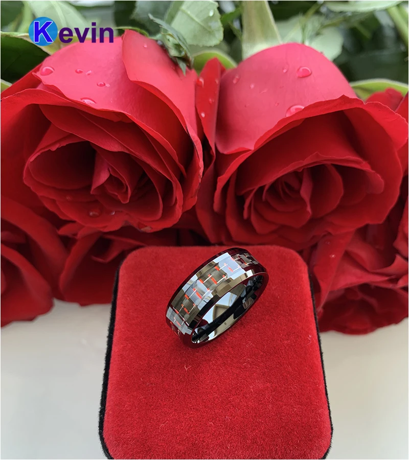 Черный обручальный браслет для женщин и мужчин вольфрамовое кольцо с черной +