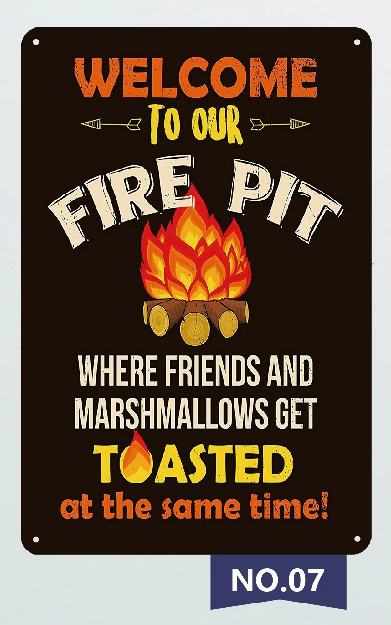 

Bonfire Party Welcome Poster Metal Tin Sign Sign Decoration Campus Bar Bistro Club Club Home Yard Decoration Sign 12*8 Inches