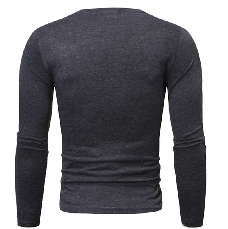 Осенняя и зимняя новая мужская футболка с круглым вырезом контрастного цвета в