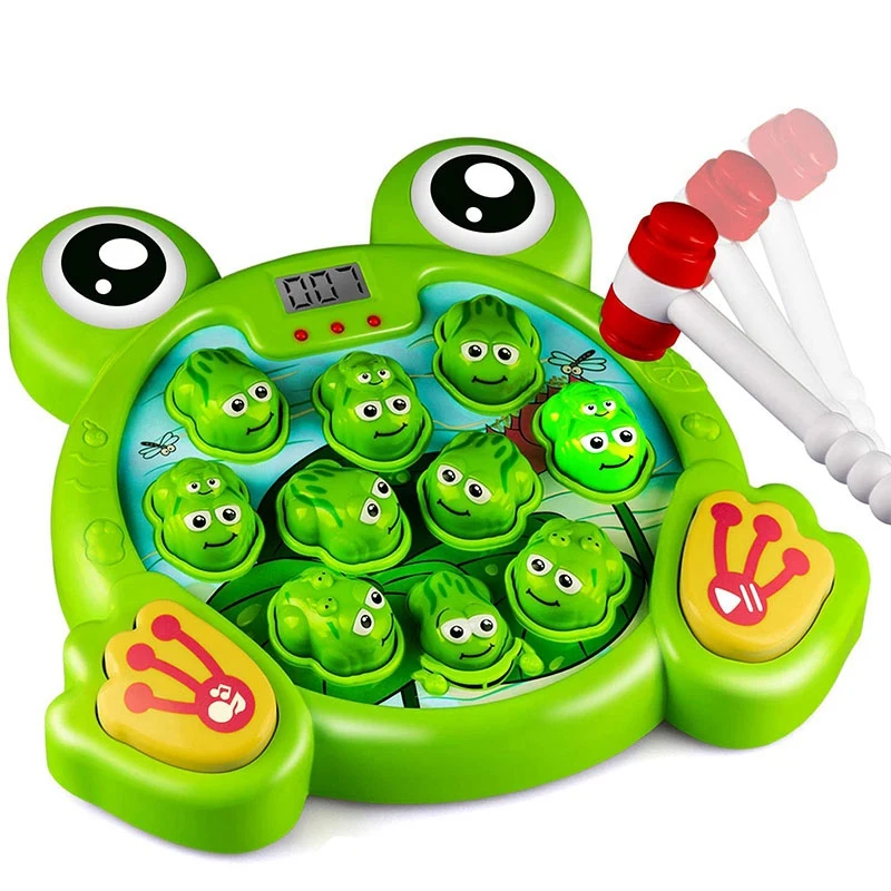 

Whack-A-Frog Game Toddler Toys with 2 Hammers for Baby, Early Learning Durable Pounding Toy for Kids Ages 2-8 Boys Girls