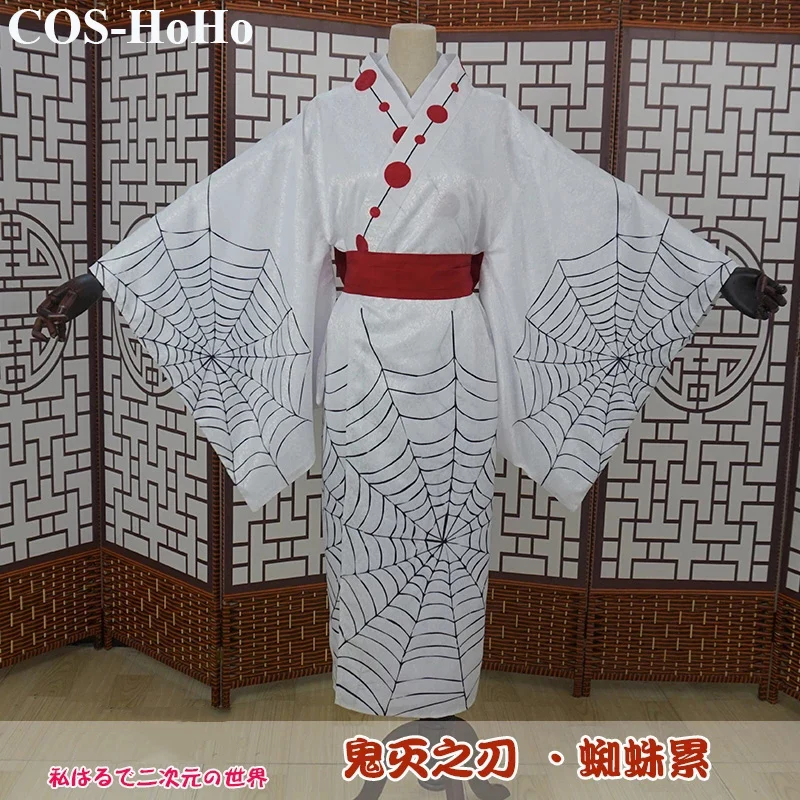 

COS-HoHo Anime Demon Slayer: Kimetsu no Yaiba Rui Elegant Kimono Uniform Cosplay Costume Halloween Party Role Play Outfit Women