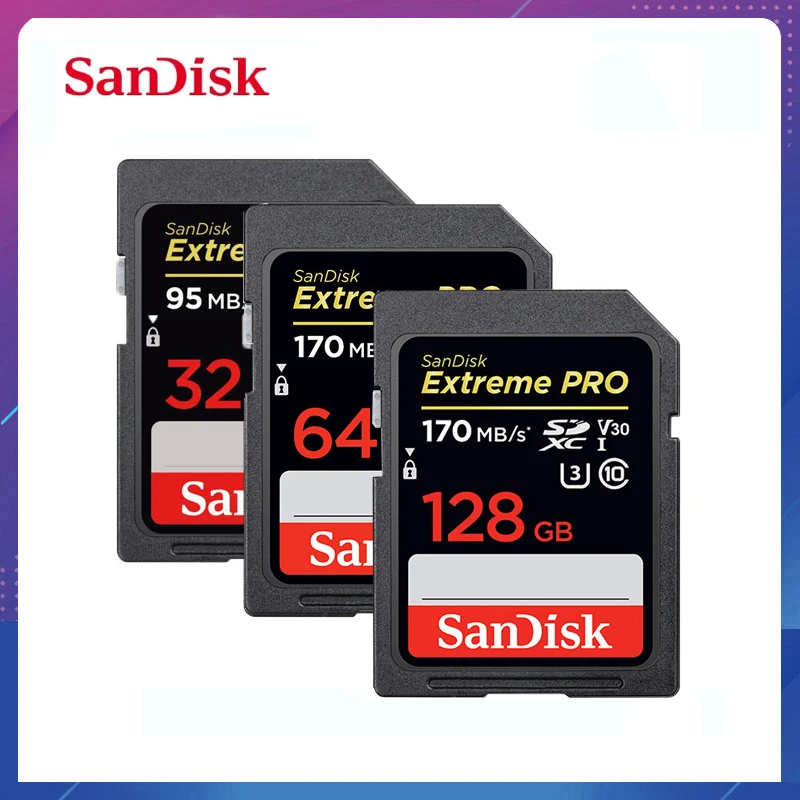 Карта памяти SanDisk Extreme Pro/Ultra U3/U1 100% ГБ 32 128 64 16 флеш-накопители карты SD SDXC SDH 256