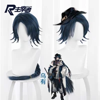tomorrows ark rhode island black mixed blue twisted braid cos wig anime accessories cosplay