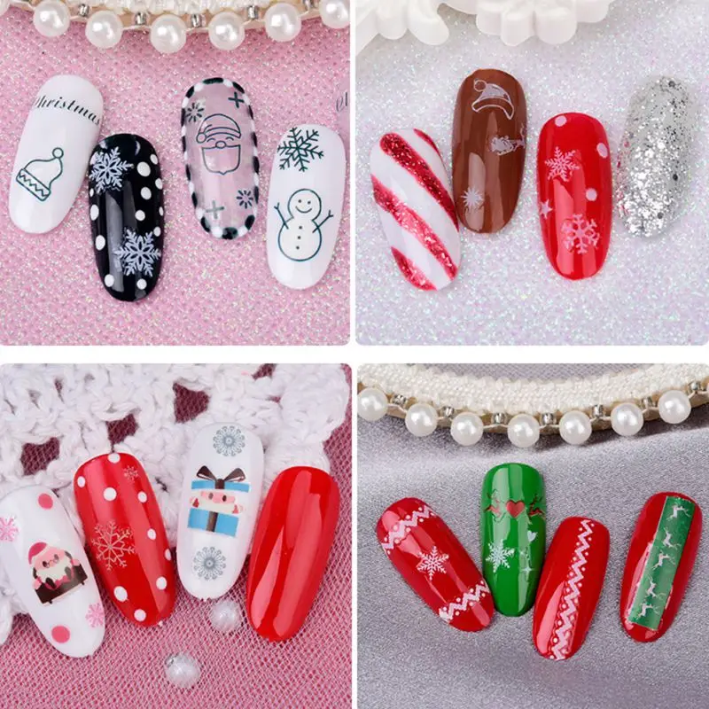 Горячая Рождественская наклейка для маникюра 3D модный Рождественский Снеговик