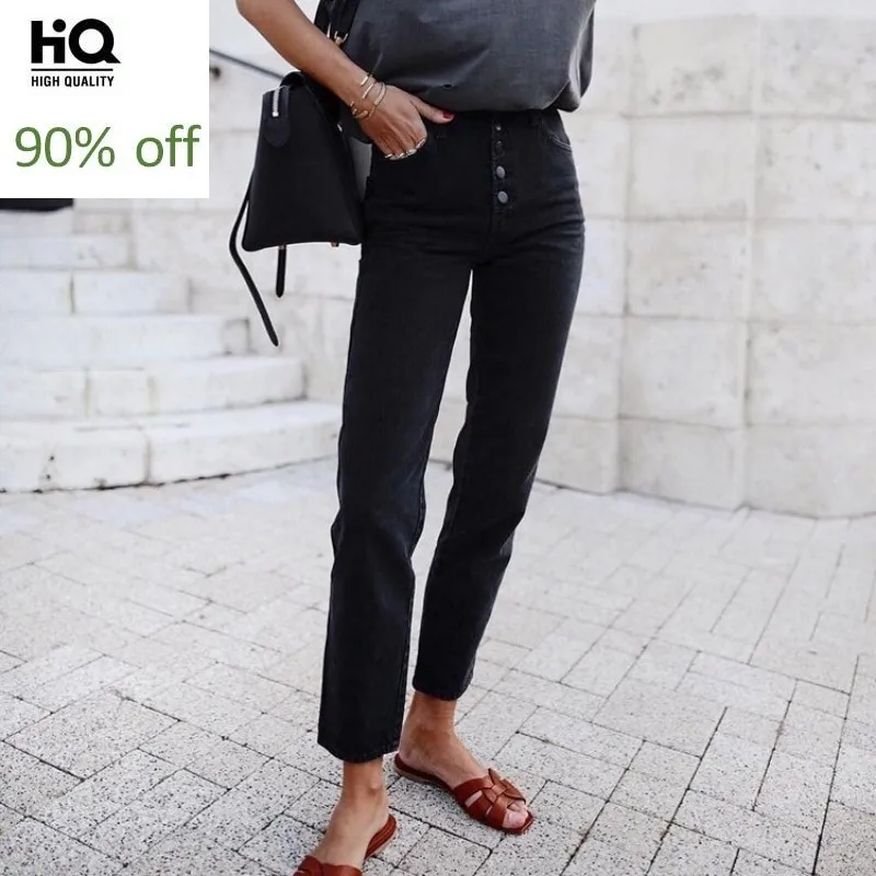 Новинка 2020 женские джинсы с высокой талией длиной до щиколотки классические