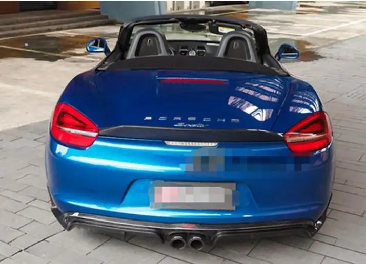 Спойлер для заднего крыла багажника из углеродного волокна Porsche Cayman Boxster 981 2013 2014