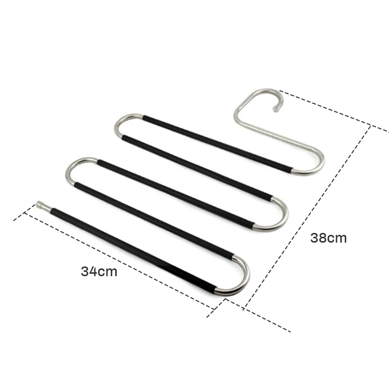 5 Layer Multilayer Storage Cloth Hangers Stainless Steel S Shape Pants Rack Holder MultiFunctional Clothes | Дом и сад