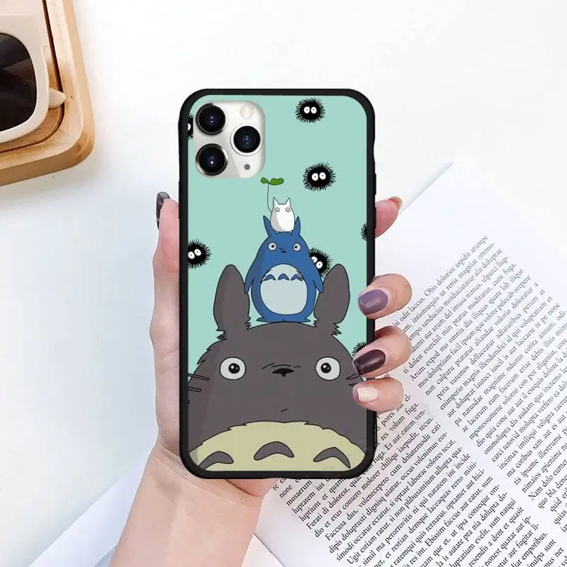 

Totoro Spirited Anime Phone Case for iPhone 11 12 mini pro XS MAX 8 7 6 6S Plus X 5S SE 2020 XR Luxury brand shell funda