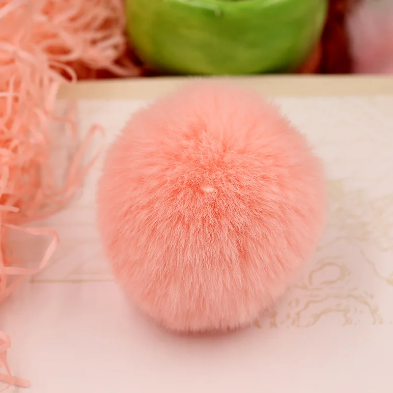 Light Pink 6 см Рекс кролик меховой шар Прекрасный пушистый стоф помпон женская сумка брелок повязка игрушки DIY Аксессуары Ювелирные изделия большие мягкие пушистые Помпоны - Цвет: Light Pink