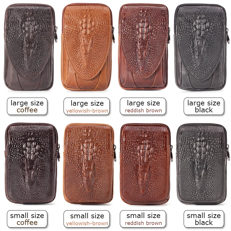 Genuine Leather Men's Waist Fanny Pack Mobile Phone Pouch Soft Cowhide Cross Body Zipper Money Purses Hip Bum Belt Bags For Men