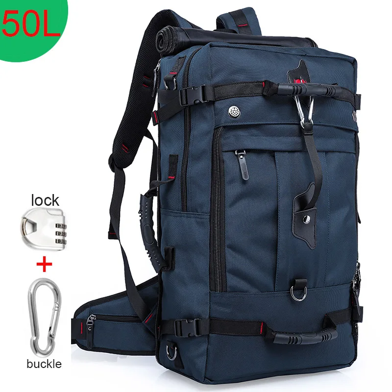 Blue 50L Новинка 50L водонепроницаемый рюкзак для путешествий для мужчин и женщин многофункциональный 17,3 Рюкзак Для Ноутбука Мужской рюкзак для багажа mochilas лучшее качество - Цвет: Blue 50L